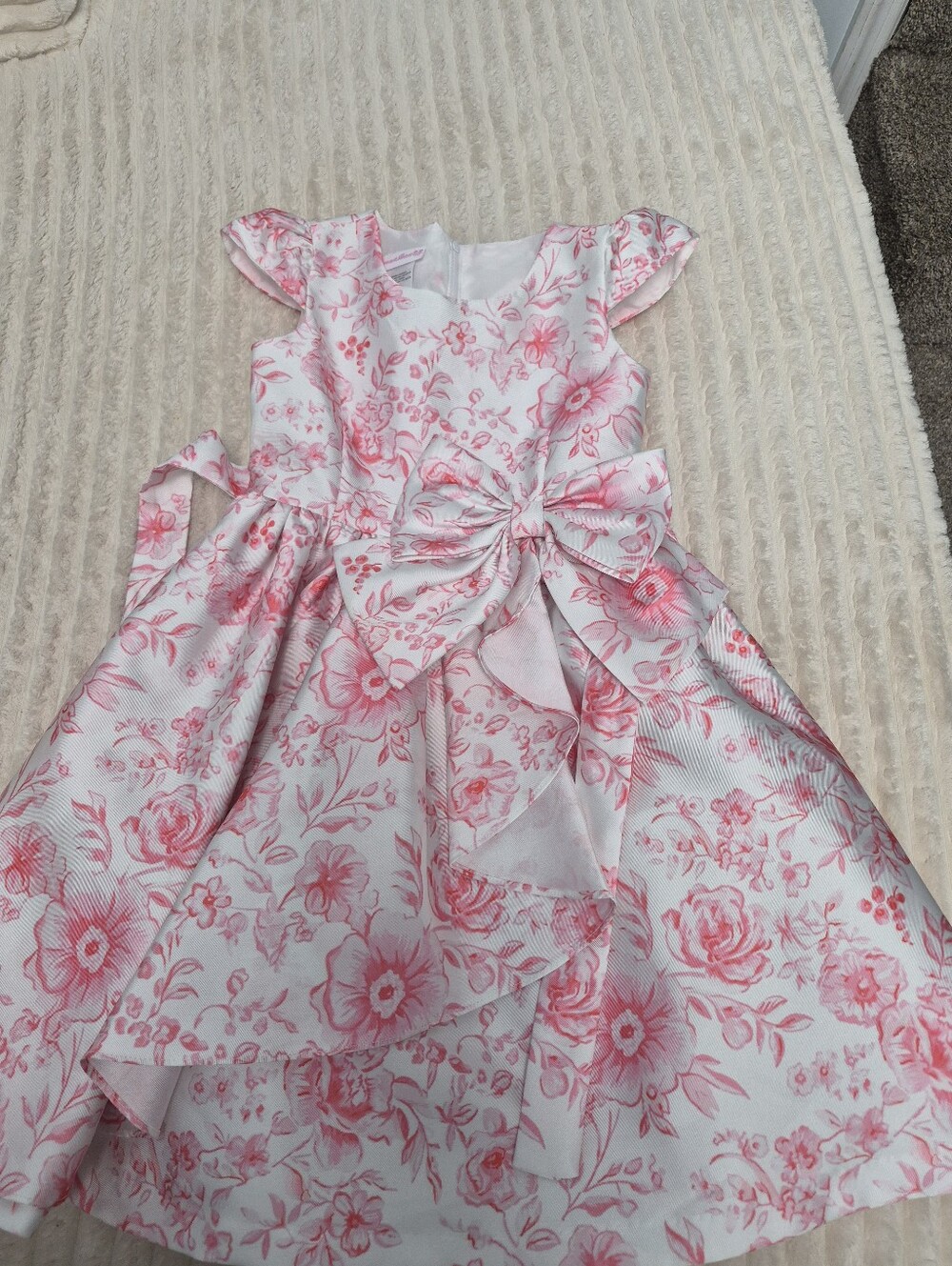 Pink Floral Fit-and-Flare Dress